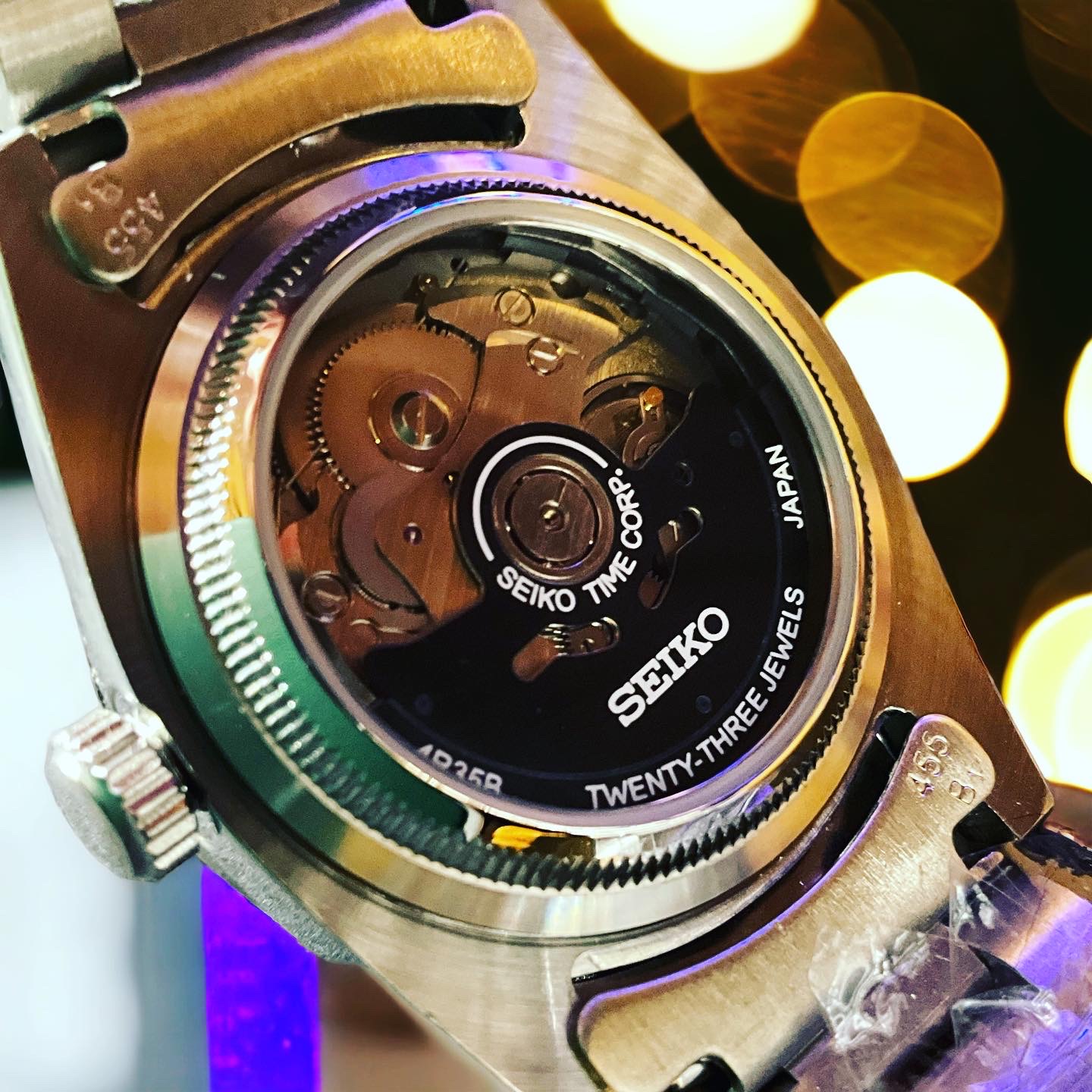 Custom Seiko Day-Date Mod — exhibition caseback and movement
