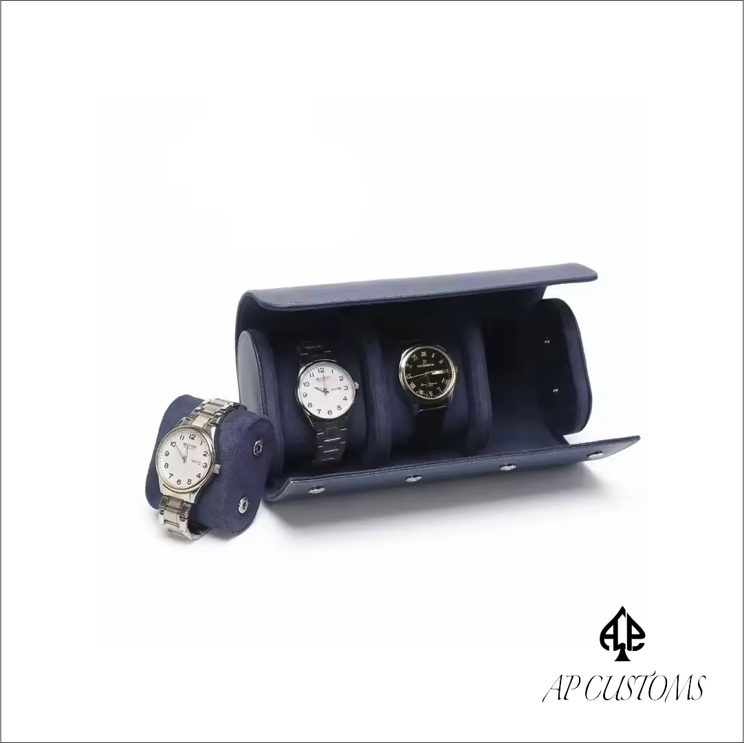 3 Watch Leather Box in blue