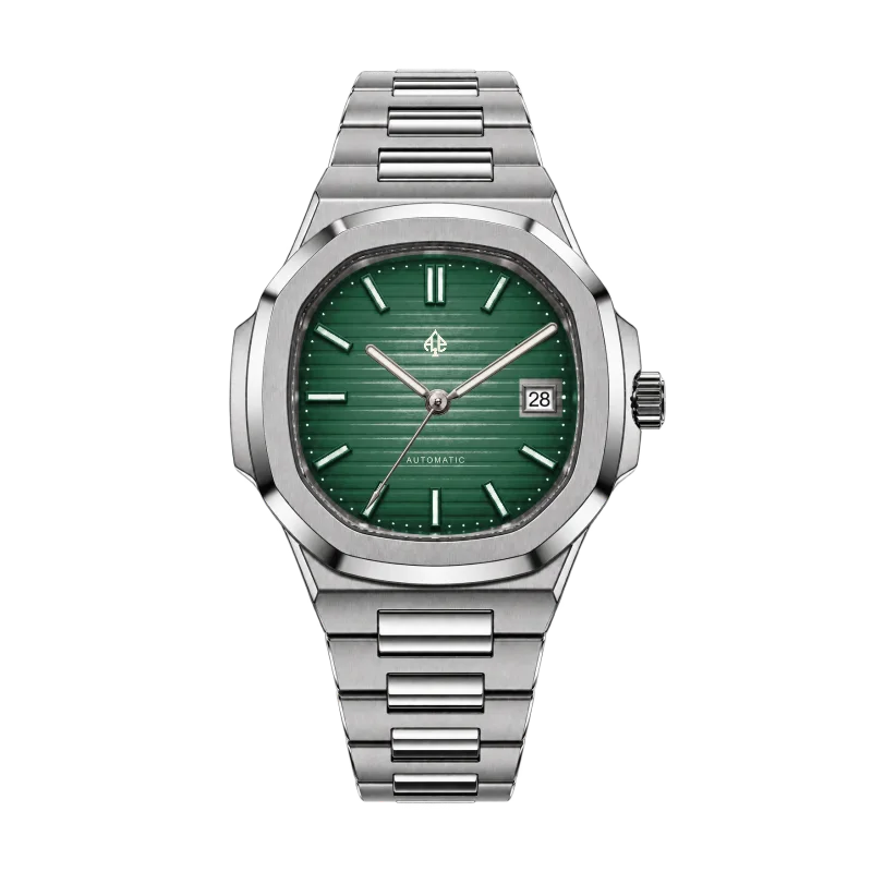 Nautilus Mod · 35.2 mm — Silver · green dial