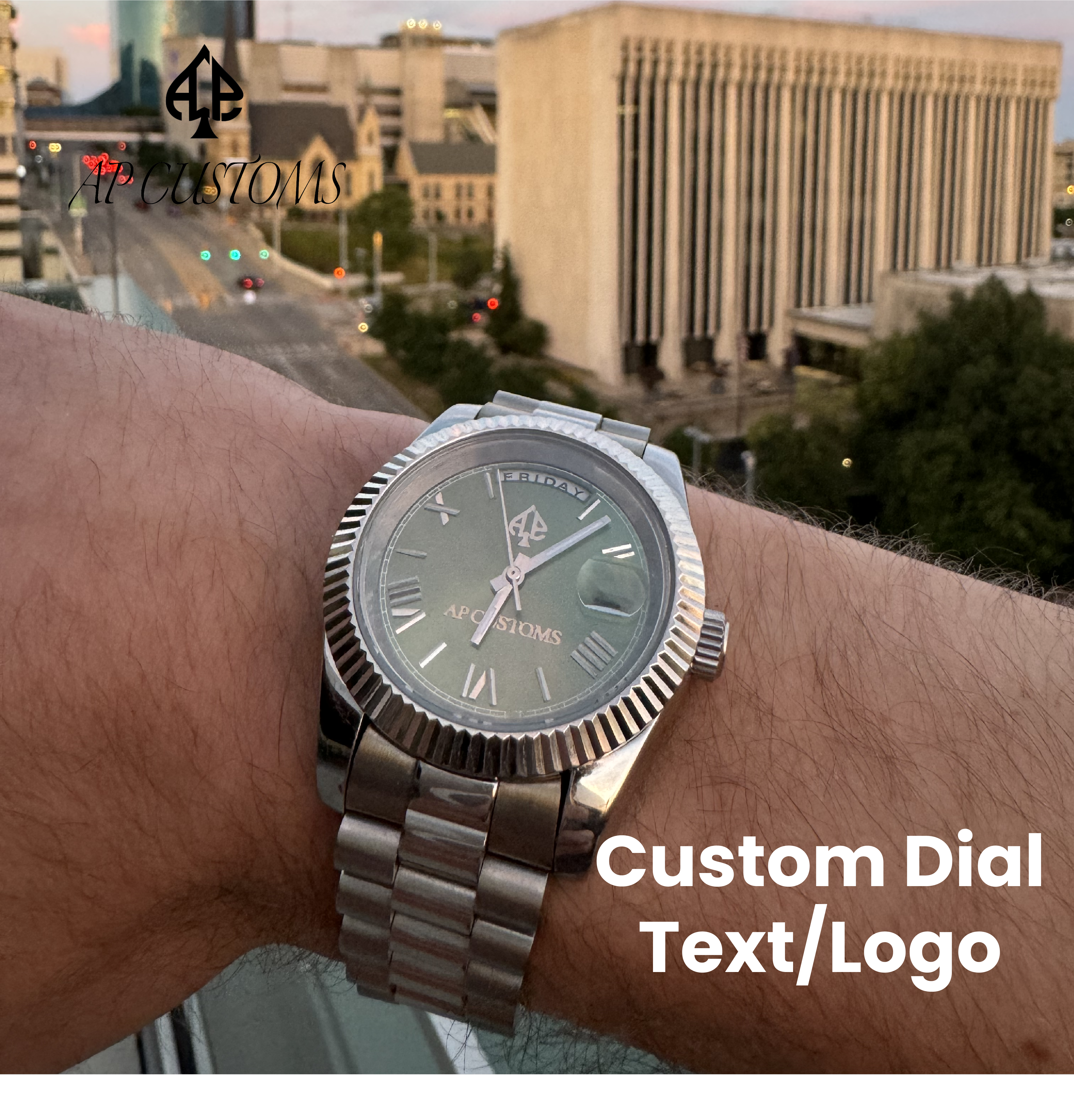 Custom Seiko Day-Date Mod — rose gold case, black dial