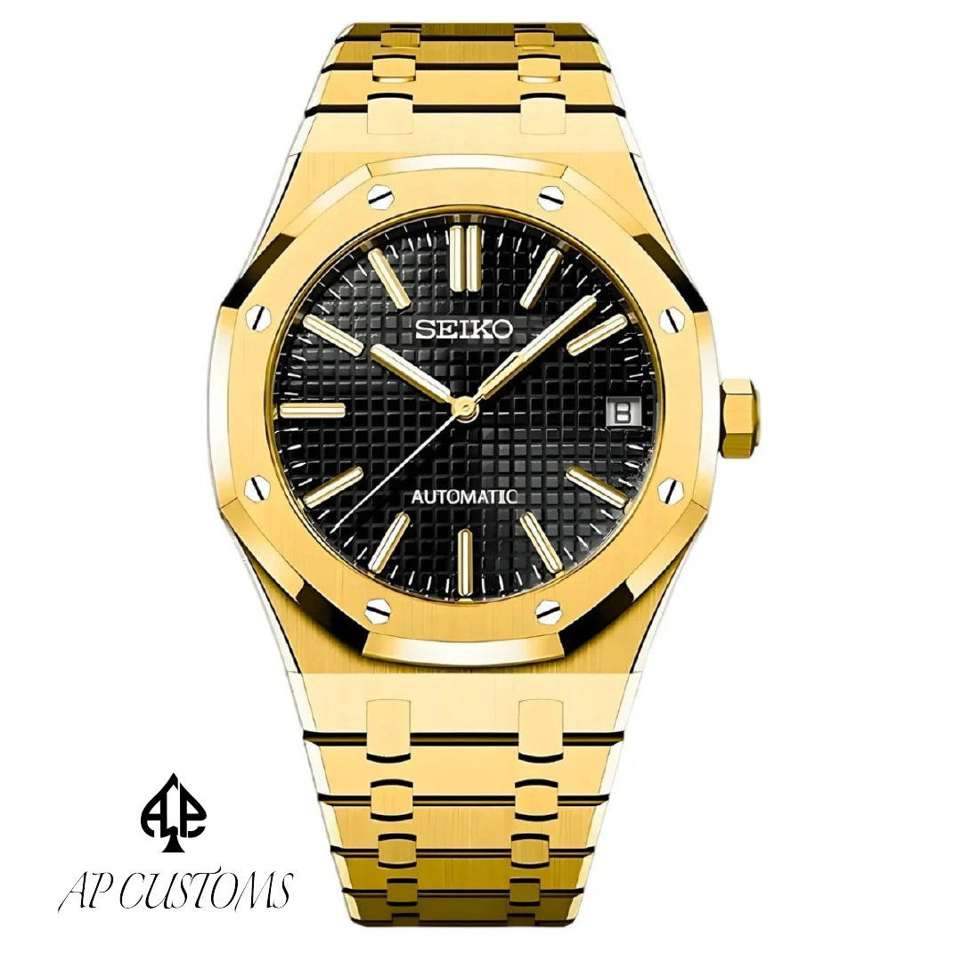 Custom Royal Oak–style Seiko Mod — octagonal bezel, integrated bracelet